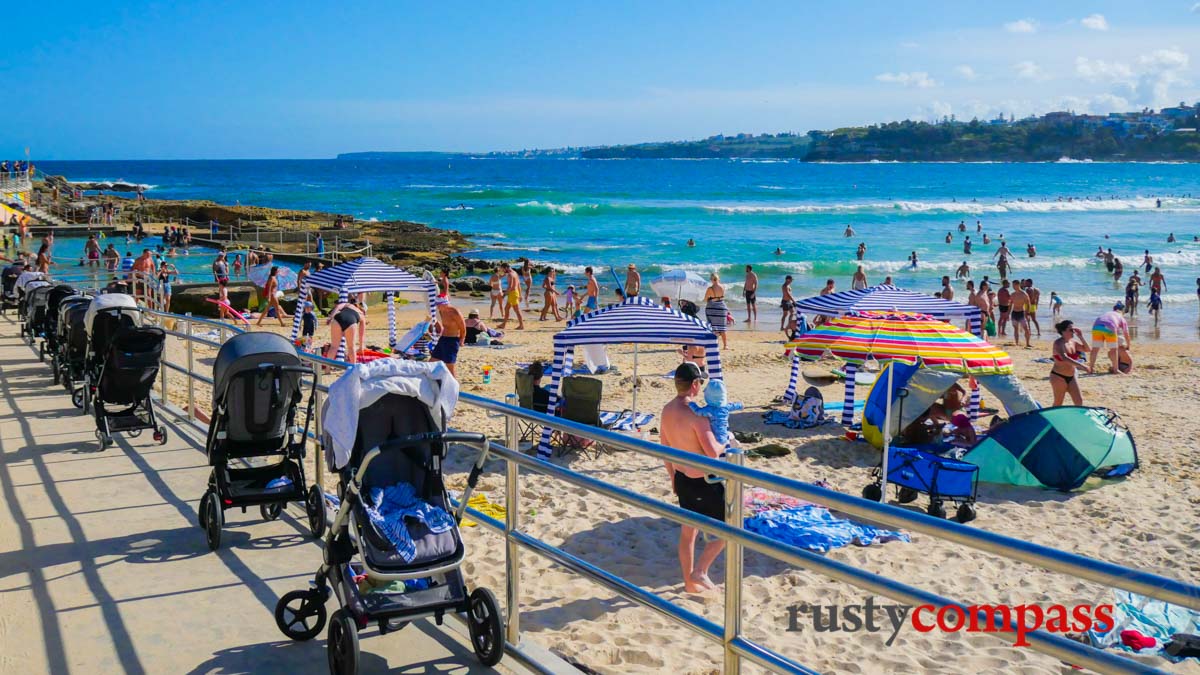 Pram parking at North Bondi - mid-summer Pram parking at North Bondi - mid-summer
